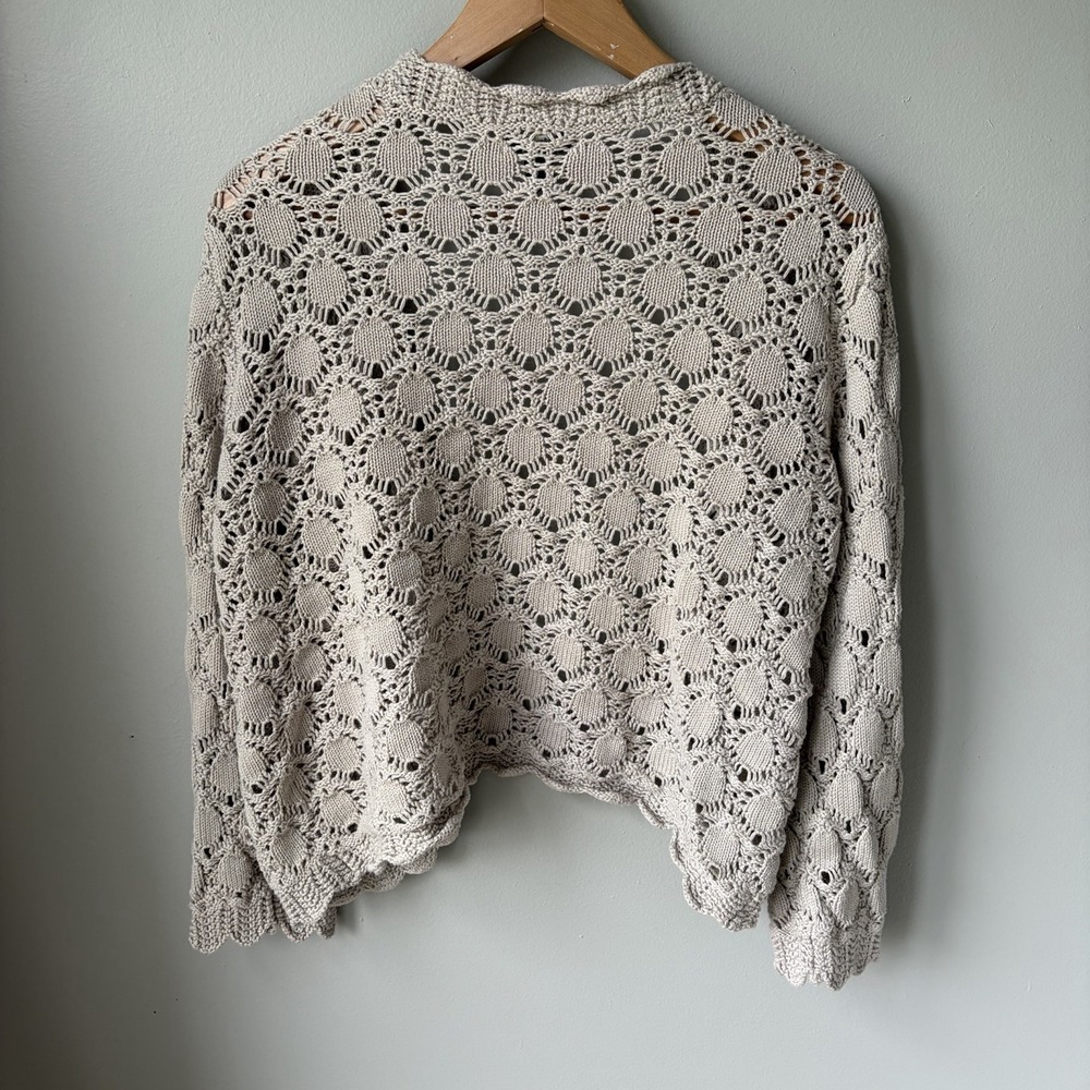Style & Co Women's‎ Cardigan Beige Loose Knitted Size 0X Boho Cottagecore - Picture 4 of 9